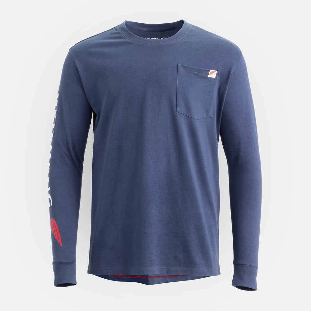 Red Wing Shoes Men|Apparel / Long Sleeve Classic Pocket Tee in Navy 98476