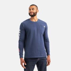 Red Wing Shoes Men|Apparel / Long Sleeve Classic Pocket Tee in Navy 98476