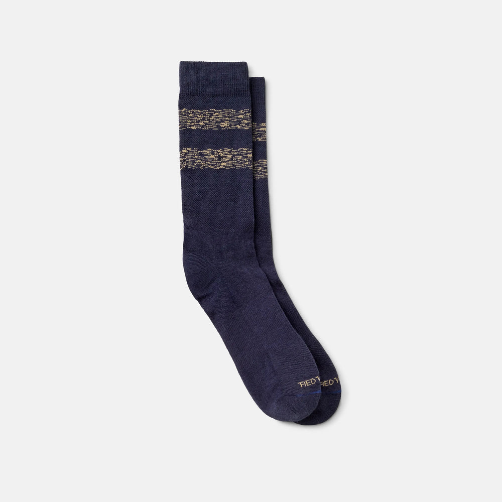 Red Wing Shoes Apparel / Unisex Wool Blend Striped Crew Socks in Navy/Tan | Red Wing Heritage 97676