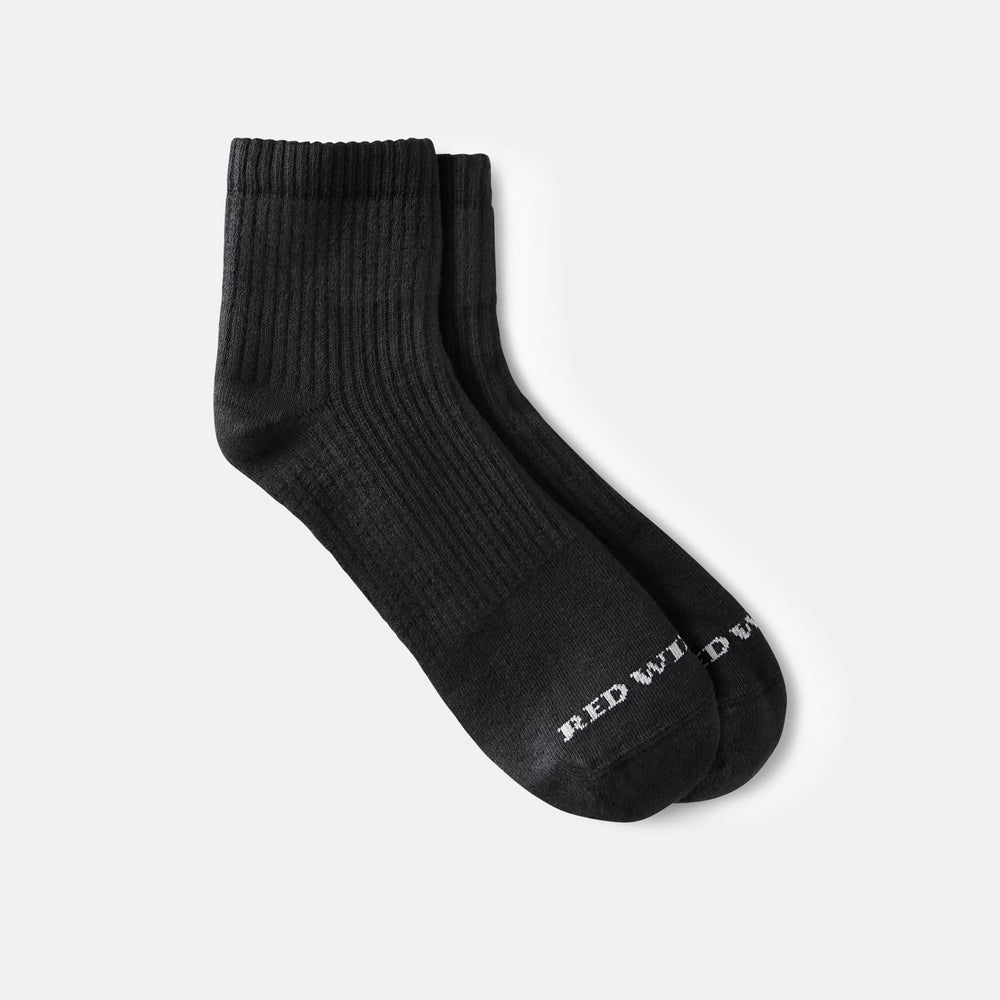Red Wing Shoes Apparel / Unisex Cotton Blend Quarter Crew Sock in Black 97264