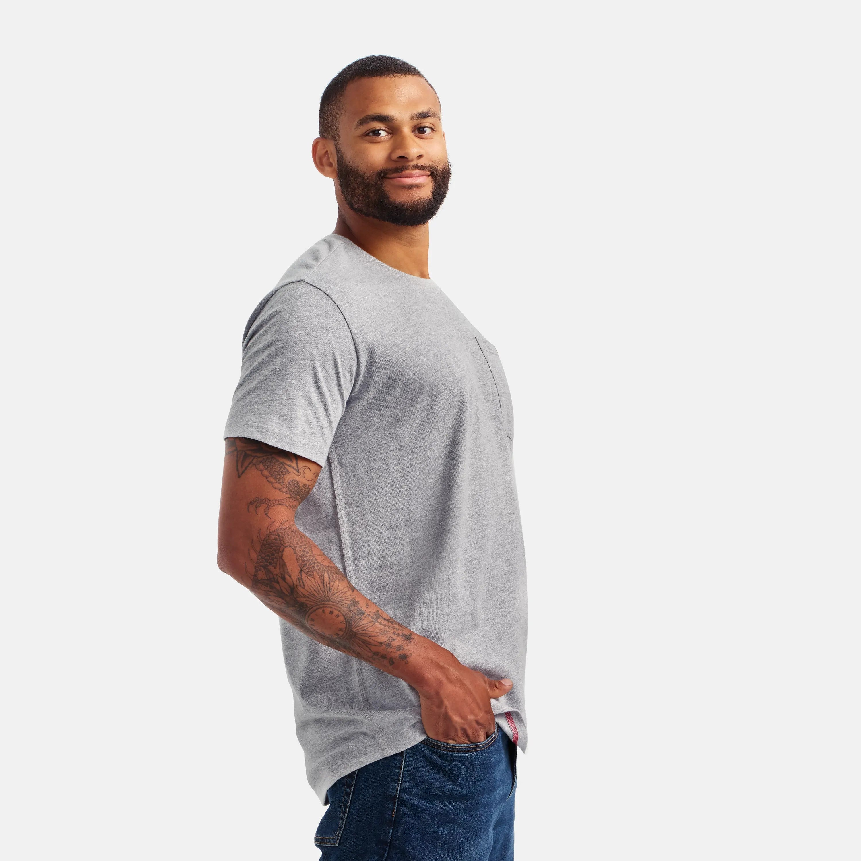 Red Wing Shoes Men|Apparel / Short Sleeve Pocket T-Shirt in Heather Gray 98469