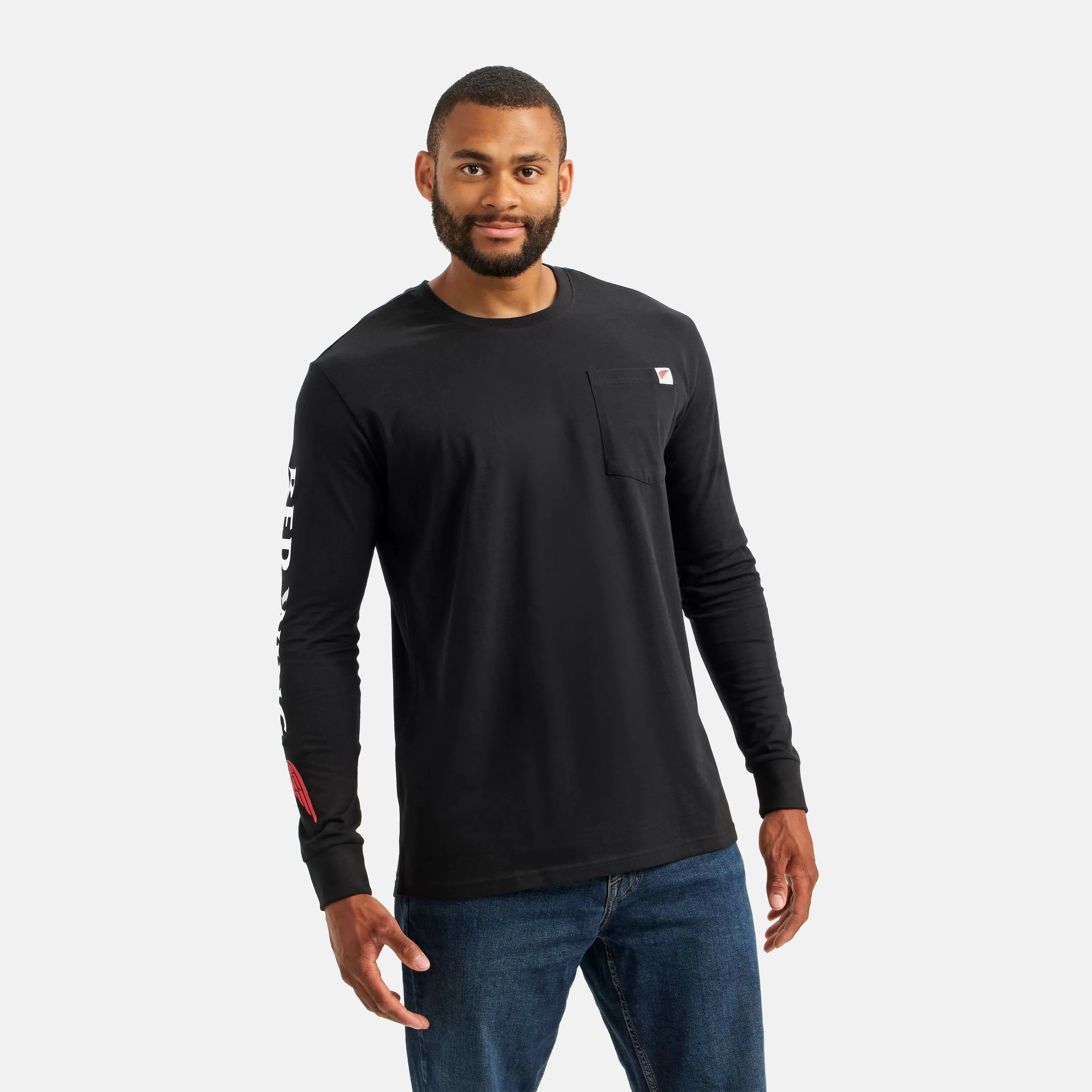 Red Wing Shoes Men|Apparel / Long Sleeve Classic Pocket Tee in Black 98474