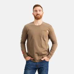 Red Wing Shoes Men|Apparel / Long Sleeve Classic Pocket Tee in Brown