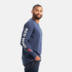 Red Wing Shoes Men|Apparel / Long Sleeve Classic Pocket Tee in Navy 98476