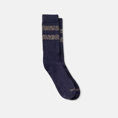Red Wing Shoes Apparel / Unisex Wool Blend Striped Crew Socks in Navy/Tan | Red Wing Heritage 97676