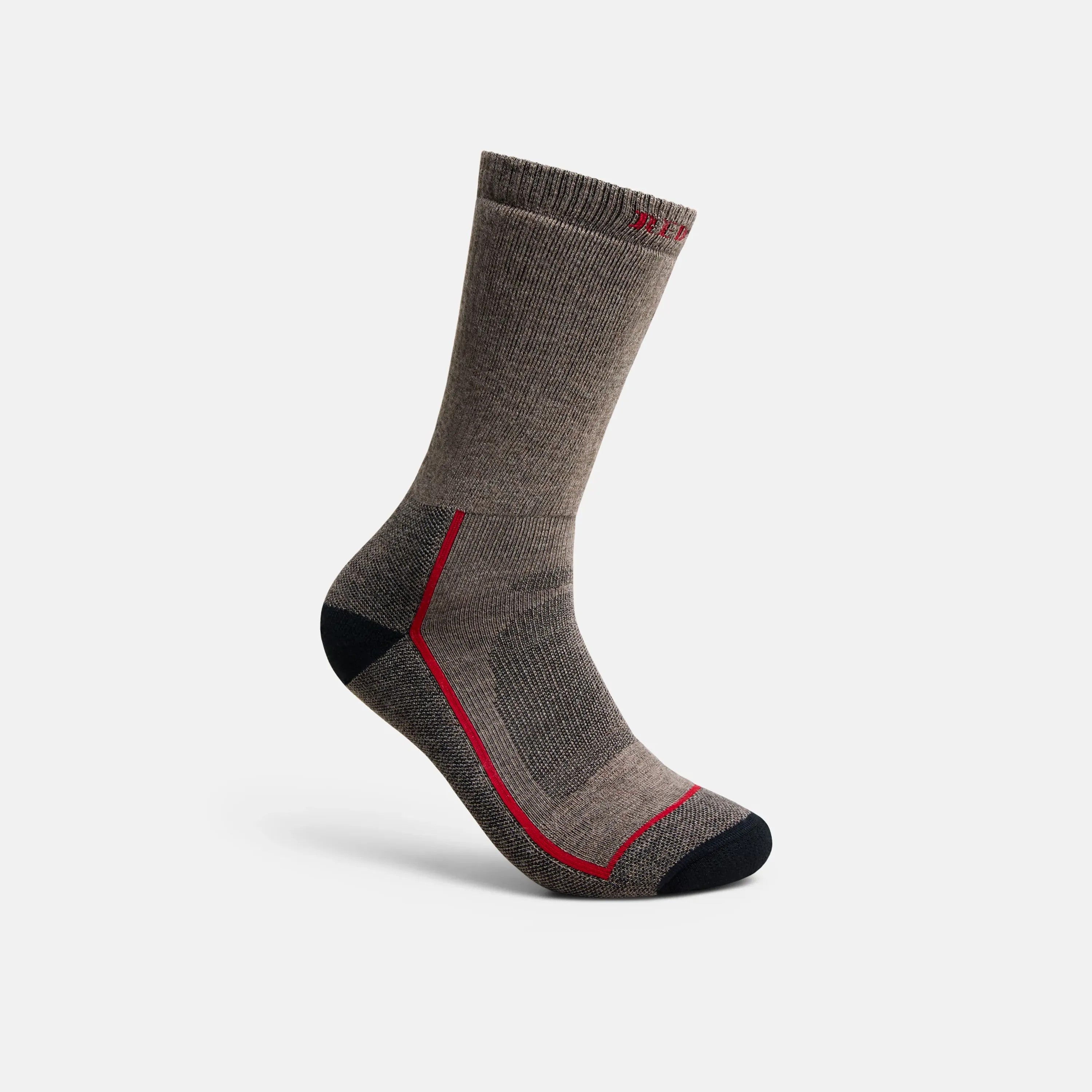 Red Wing Shoes Apparel / Unisex Steel-Toe Merino Wool Blend Crew Sock in Brown 97395