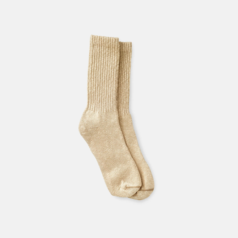 Red Wing Shoes Apparel / Unisex Cotton Blend Ragg Crew Boot Socks in Over Dyed Cream/Coffee Cotton Blend 97658 | Red Wing Heritage
