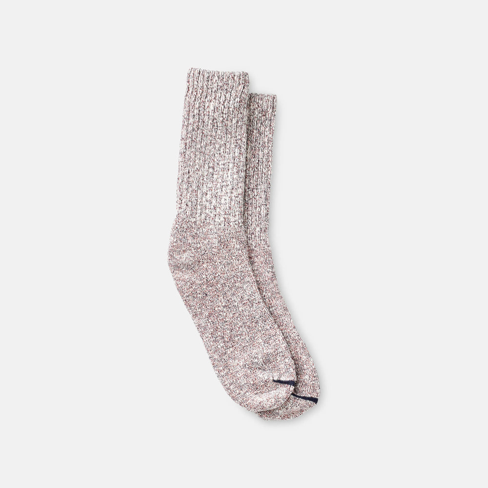 Red Wing Shoes Apparel / Unisex Cotton Blend Ragg Crew Socks in Hot Burgundy/Navy/White Cotton Blend 97657 | Red Wing Heritage