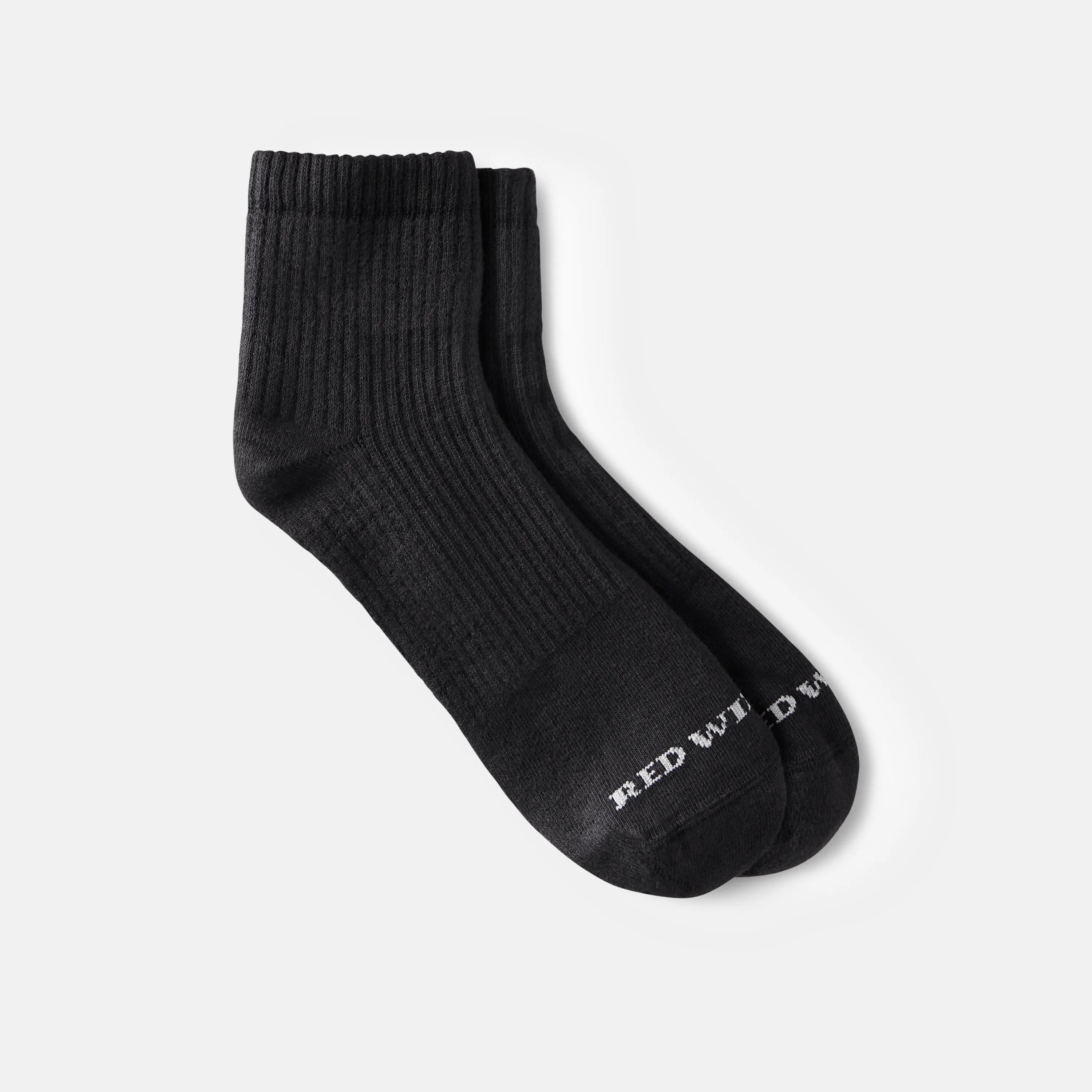 Red Wing Shoes Apparel / Unisex Cotton Blend Quarter Crew Sock in Black 97264