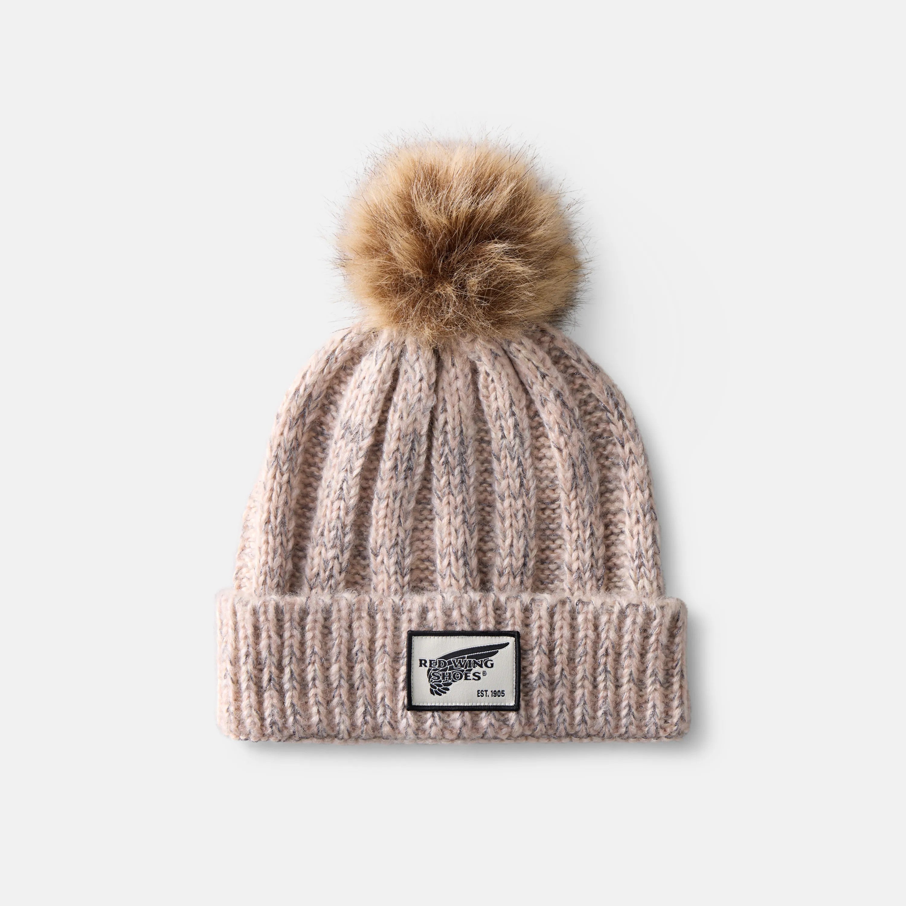 Red Wing Shoes Apparel / Knit Pom Beanie Hat in Cream 98058