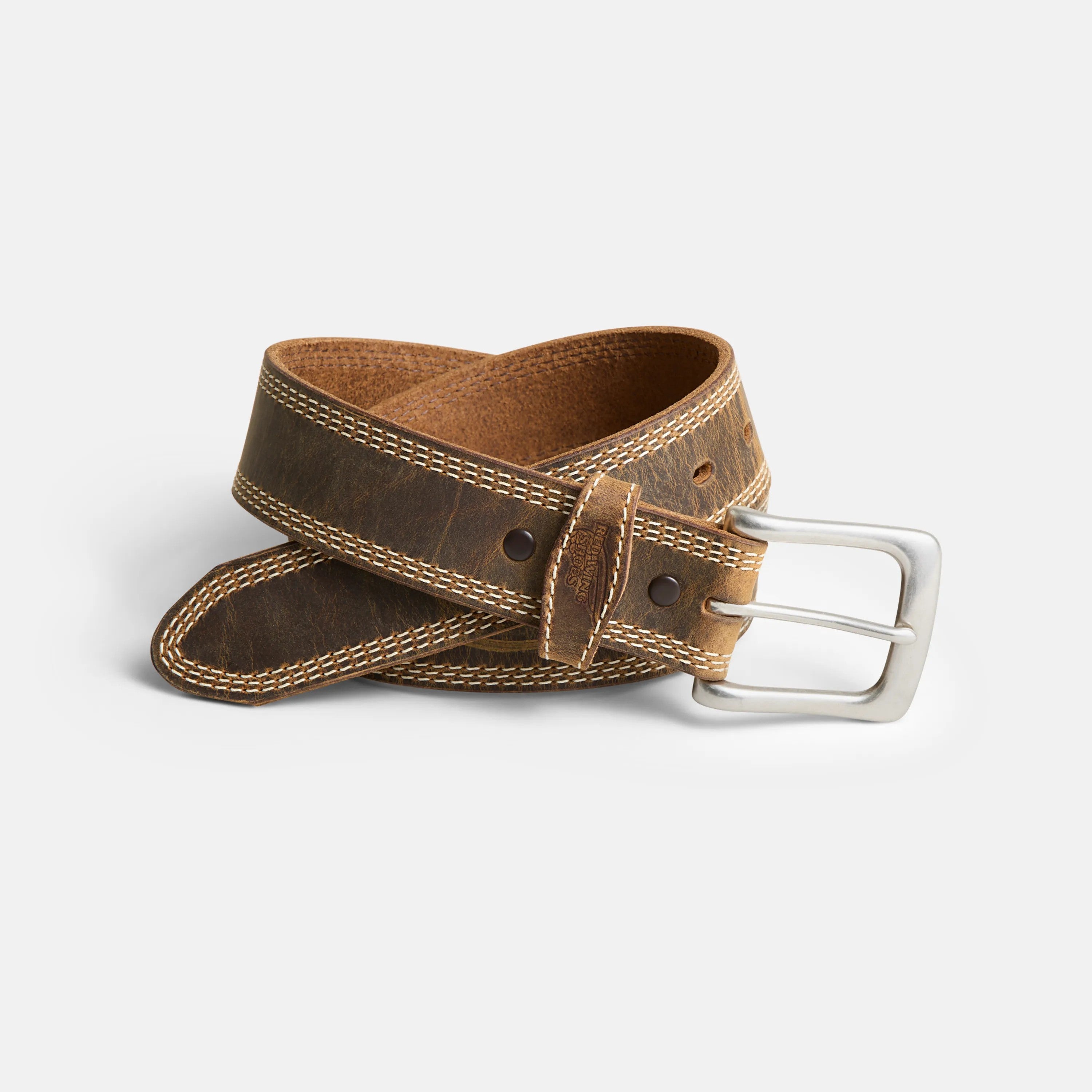 Red Wing Shoes Apparel / Red Wing Triple Stitch Leather Belt in Brown 96548